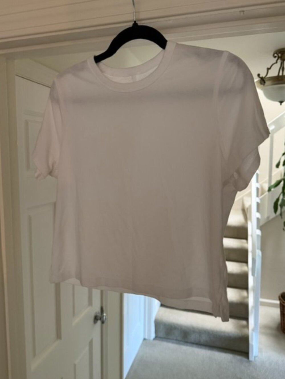 Lululemon White Cropped Crewneck T-Shirt - small